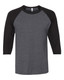 Premium Blend Ringspun Three-Quarter Sleeve Raglan Baseball T-Shirt - 560RR Premium Blend Ringspun Three-Quarter Sleeve Raglan Baseball T-Shirt - 560RR