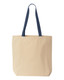 Natural Tote with Contrast-Color Handles - 8868 Natural Tote with Contrast-Color Handles - 8868