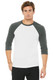 Bella + Canvas BELLA+CANVAS Unisex 3/4-Sleeve Baseball Tee. BC3200 