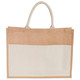  Jute Shopper Tote with Recycled Cotton Pocket 