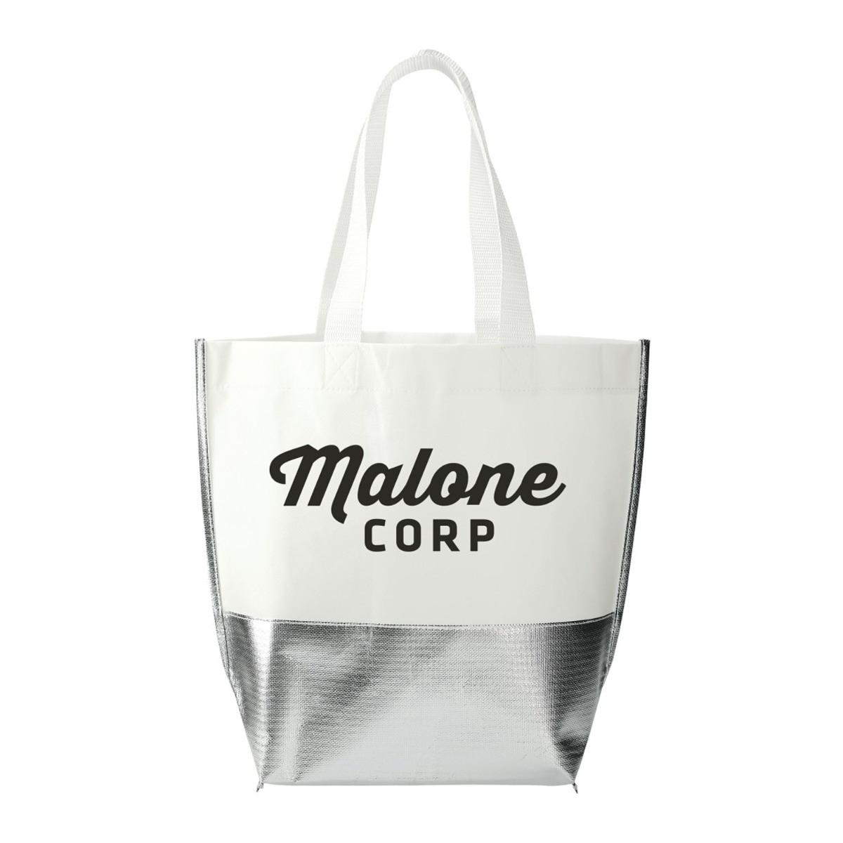 Wholesale Large Laminated Metallic Bottom Tote Bags in Bulk