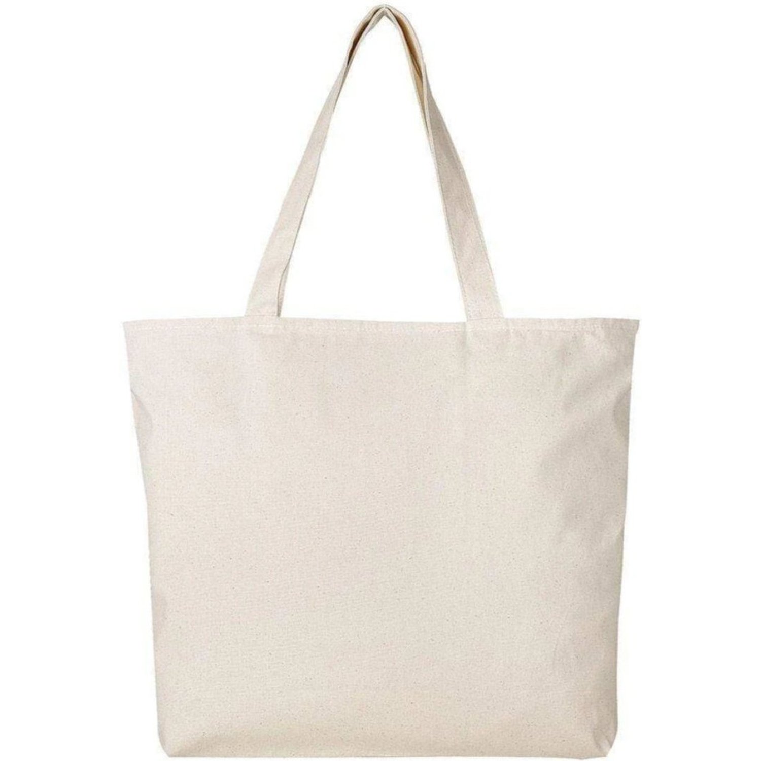 BagzDepot 12-Pack Wholesale Quality Cotton Canvas Tote Bags in Bulk