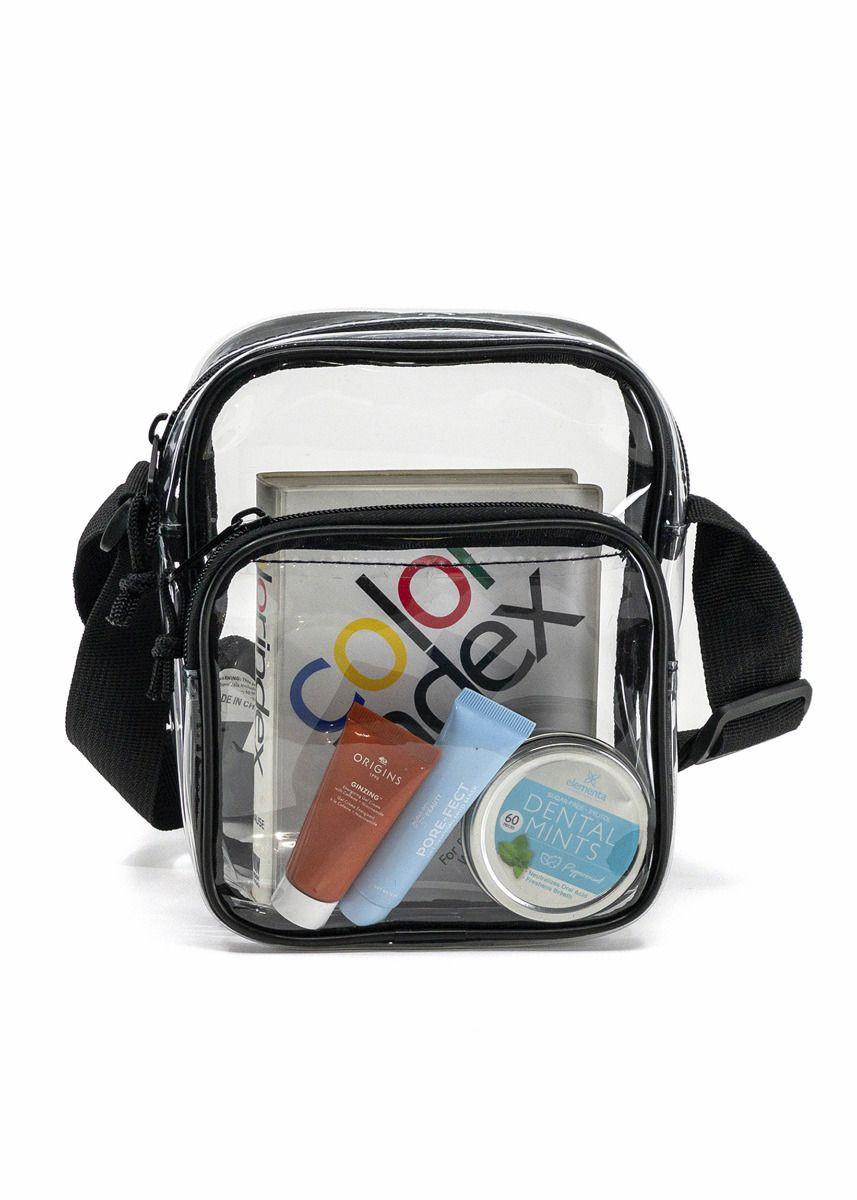 Wholesale Clear 2-Zipper Sling Bags in Bulk