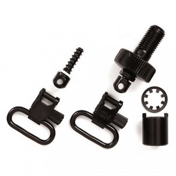 Uncle Mike's QD Magazine Cap Mossberg 500 Shotgun Sling Swivel Set 1" Black 1810-2