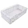 Periea Folding Under the Bed Storage Box with Clear Zip Lid, Medium,  Grey Damask