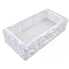 Periea Folding Under the Bed Storage Box with Clear Zip Lid, Medium,  Grey Damask