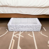 Periea Folding Under the Bed Storage Box with Clear Zip Lid, Medium,  Grey Damask
