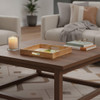 Home Essentials Square Mango Wood Tray with Lemon Enamel, In 3 Sizes