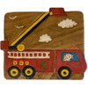 Sea Island Imports Fire Truck Design Children's Stool, Hand Carved Acacia Wood