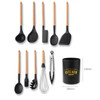 Homerely 11 Pieces Silicone Kitchen Cooking Utensils with Wooden Handle