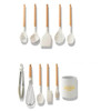 Homerely 11 Pieces Silicone Kitchen Cooking Utensils with Wooden Handle