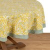 Couleur Nature Rectangle French Tablecloth , La Mer Aqua & Citrine 71 x 106