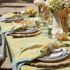 Couleur Nature Rectangle French Tablecloth, La Mer Aqua & Citrine 71 x 106