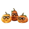 Gerson Company Resin Pumpkins with Glasses, Set of 3 