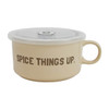 Boston Warehouse 22 Oz Souper Soup Mug Set of 3 with Lids, Let's Eat