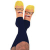 Snoozies Men's Blond Face Socks, Navy