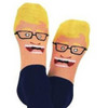 Snoozies Men's Blond Face Socks, Navy