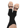 Snoozies Men's Bald Dude Face Socks, Black