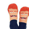Snoozies Men's Redhead Face Socks, Blue