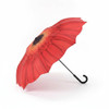 Red Daisy Stick Umbrella Reverse Close