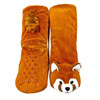 Oooh Geez Red Panda Kid's Plush Hugger Slippers