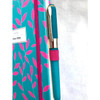 Victoria's Journals Vegan Leather Hard Cover Journal, Pouch and Pen Gift Set, Teal & Pink
