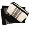 Pink Lemonade Reversible Blanket Travel Set, Stripes, Black/Cream