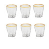 3 Oz Liquor Glasses with Gold Rim, Set of 6