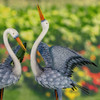 Zaer 51" White Neck Blue-Grey Heron Garden Figurines, Set of 2