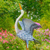 Zaer 51" White Neck Blue-Grey Heron Garden Figurines, Set of 2