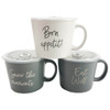 Boston Warehouse 22 Oz Souper Bowl Soup Mug, Bon Appétit!, Set of 3 Boston Warehouse 22 Oz Souper Bowl Soup Mug, Bon Appétit!, Set of 3
