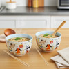 Boston Warehouse Noodle Bowl with Chopsticks, Dog Print Set of 2 Boston Warehouse Noodle Bowl with Chopsticks, Dog Print Set of 2