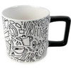 Katie Merz 14 oz Black Mug with White Glyph Art