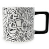 Katie Merz 14 oz Black Mug with White Glyph Art Katie Merz 14 oz Black Mug with White Glyph Art