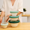 Food Huggers Lids Set, Gradual Green, Set of 4 Food Huggers Lids Set, Gradual Green, Set of 4