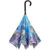 Galleria Monet Wisteria Stick Umbrella Reverse Close, Blue