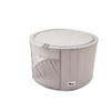 Periea 'Abby' Round Home Metal Frame Storage Bin with Zip Lid, Small Grey