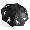 San Francisco Umbrella Co. Stick Umbrella Boxer, White on Black