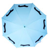 San Francisco Umbrella Long Hair Dachshund Stick Umbrella, Black on Blue