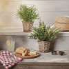 Gift Craft Artificial Grass in Willow Basket, Set of 2