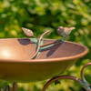 Zaer Kateryna Antique Copper Finish Birdbath with Ornate Stand, Small (24" Tall)