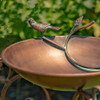 Zaer Kateryna Antique Copper Finish Birdbath with Ornate Stand, Small (24" Tall)