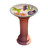 Zaer 24-Inch Tall Hand-Painted Hummingbird Porcelain Birdbath, Charlotte
