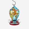Maison Colored Art Glass Hummingbird Feeder, Blue 