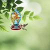 Maison Colored Art Glass Hummingbird Feeder, Blue