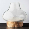 Gift Craft Earth Artisan Wood & Glass Vase, Pine Stump Base Gift Craft Earth Artisan Wood & Glass Vase, Pine Stump Base