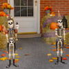 Zaer Standing Halloween Skeleton Soldiers with Staffs, 36" Tall Set of 2