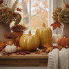 Rowe Pottery Glazed Pumpkins, Set of 2, Cider