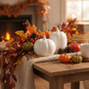 Rowe Pottery Glazed Pumpkins, Set of 2, Drift White