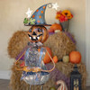 Zaer Ltd. 42.5" Tall Metal Pumpkin Witch with Owl Candy Holder